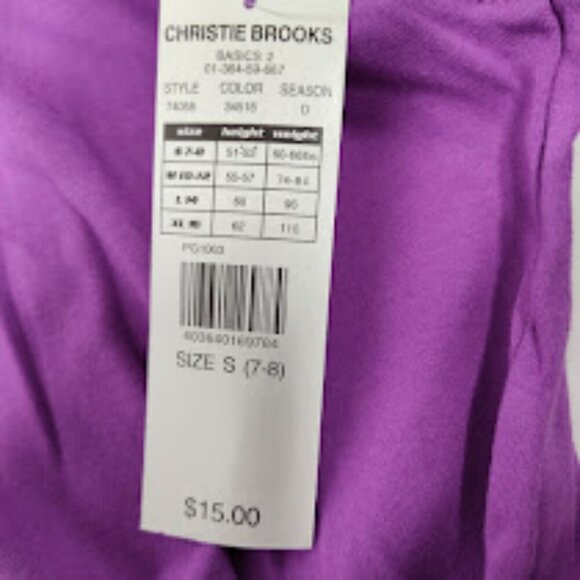 2 Christie Brooks Girls 7-8 Cotton Turtlenecks Purple and Pink NWT - Picture 8 of 11